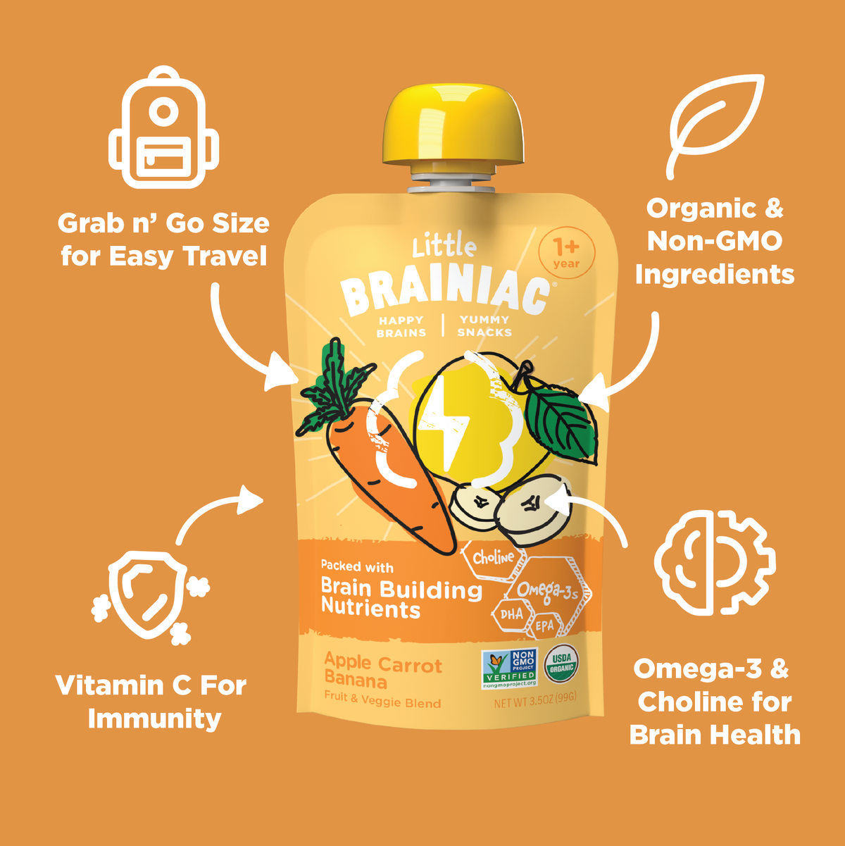 Organic Brain Squeezies Variety Club Pack
