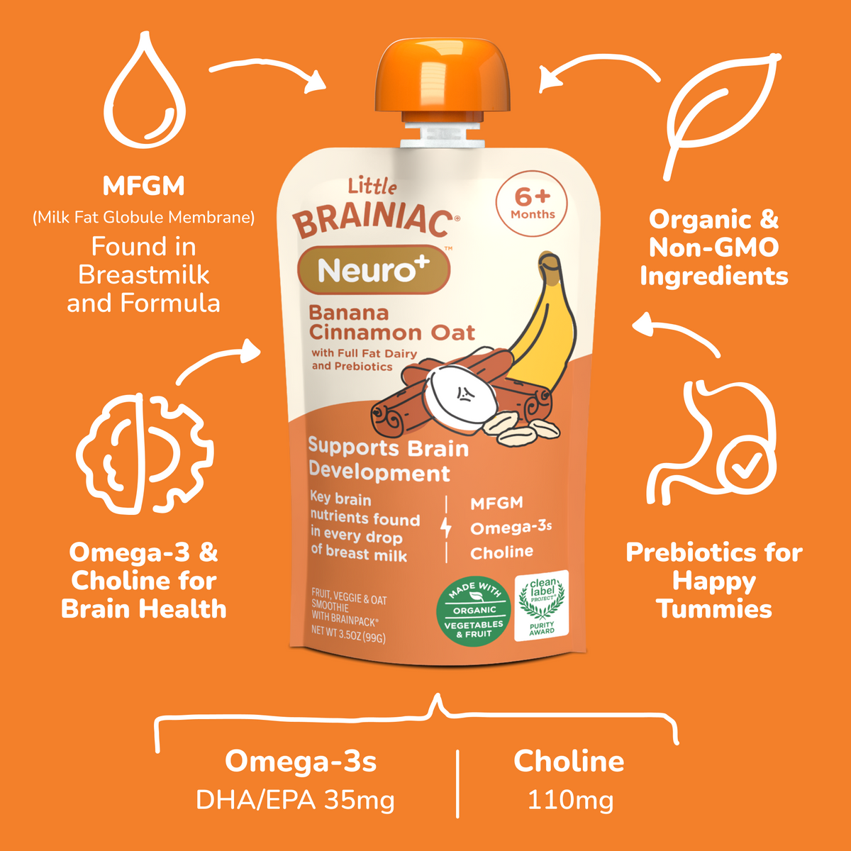 Neuro+ Banana Cinnamon Blend Oat with Prebiotics