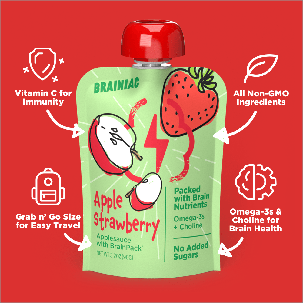 Strawberry applesauce pouch with Vitamin C, Non-GMO